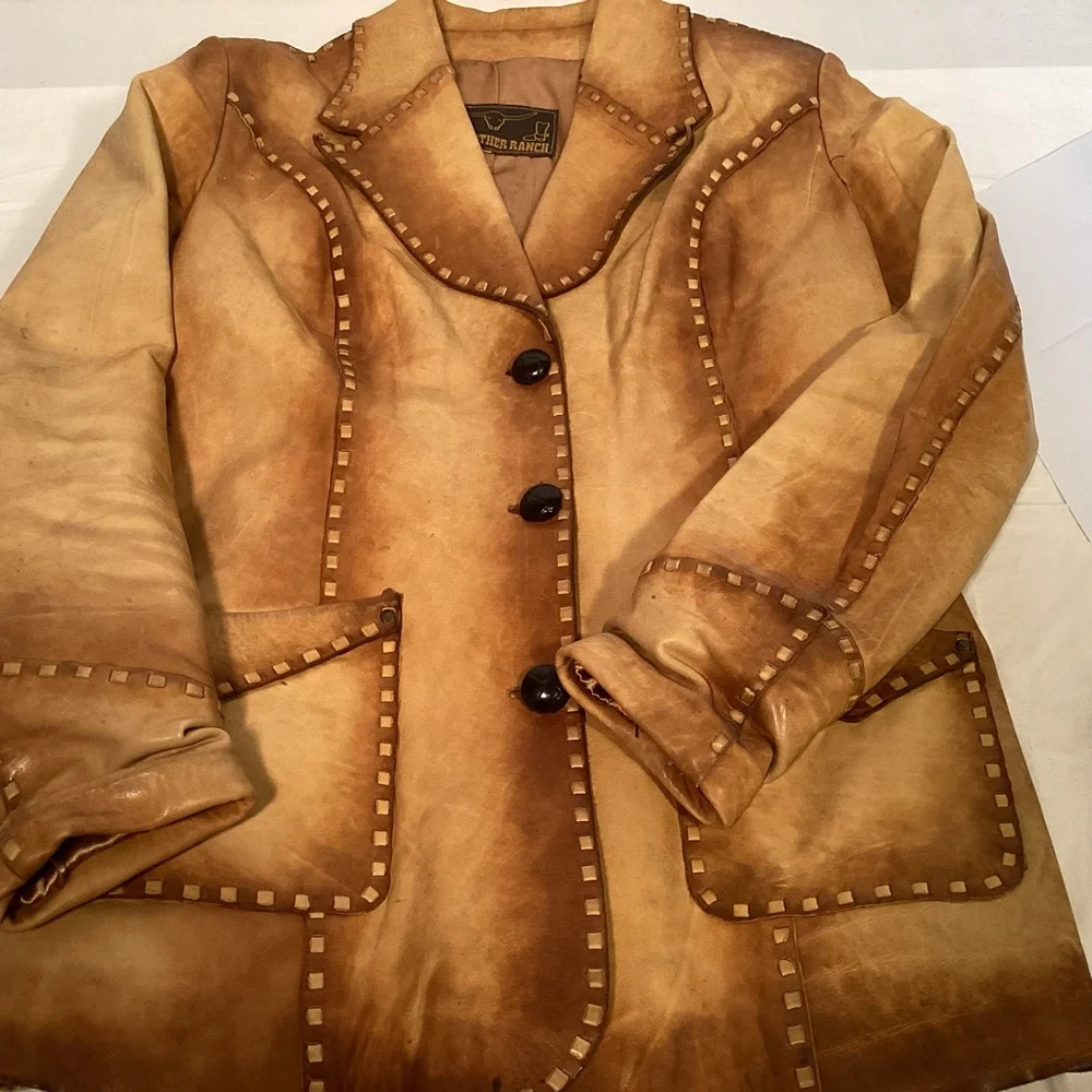 Vintage The Leather Ranch Western Leather Jacket Women’s size medium - Picture 4 of 16